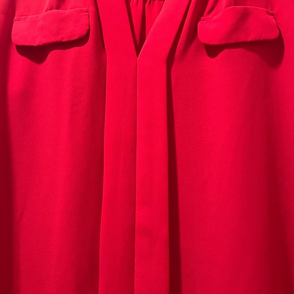 Candie's Red Embellished Long Sleeve Blouse with Mandarin Collar - Picture 4 of 6